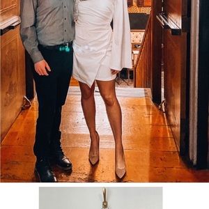 ELLIATT La Fontelina Long Sleeve Stretch Cotton Cocktail Minidress Ivory Small